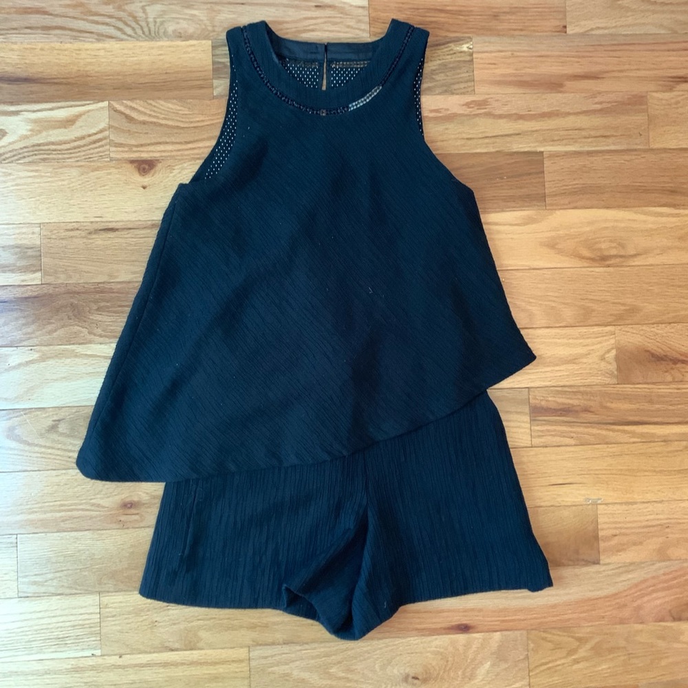Anthropologie Black Tiered Romper